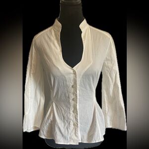 Odille Anthropologie 6 White Button-Up Women's blouse Top